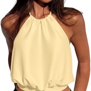 Women's Halter Backless Crop Top